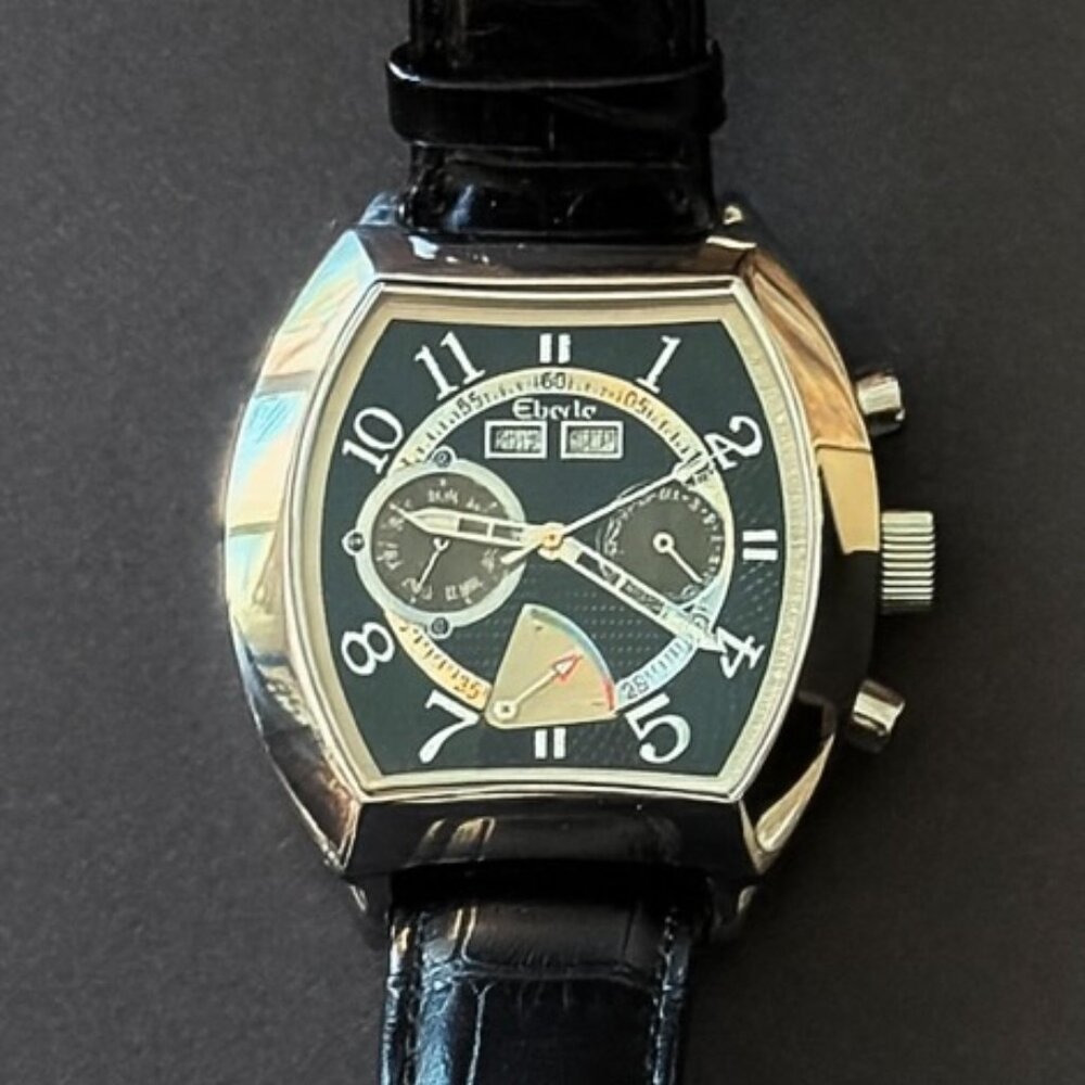 Eberle Automatic Chronograph – E916 - Tonneau Case – Excellent Condition	 Eberle